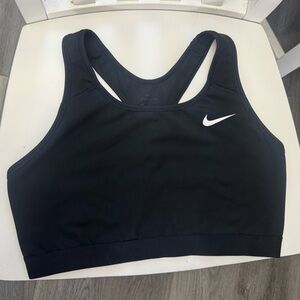 Nike Women's Black Sports Bra with White Logo